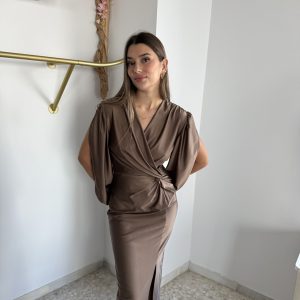 ✨🤎VESTIDO SATINADO CRUZADO✨🤎